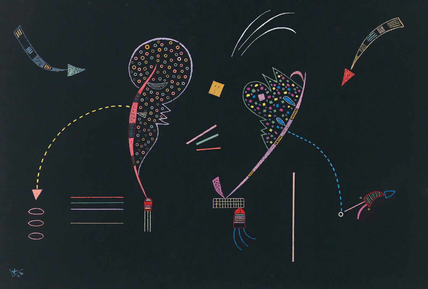 Deux Côtes (1938) - Wassily Kandinsky